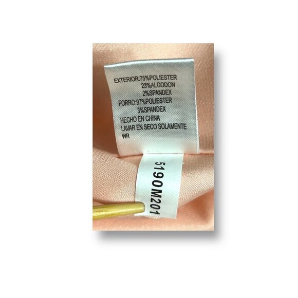 Antonio Melani Peach Embroidered Sheath Mini Dress Sleeveless Feminine Glam 12 - Picture 7 of 9